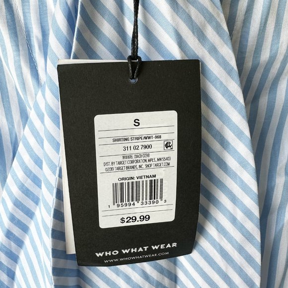 NWT - Who What Wear Stripe Dress Shirt - Picture 5 of 6